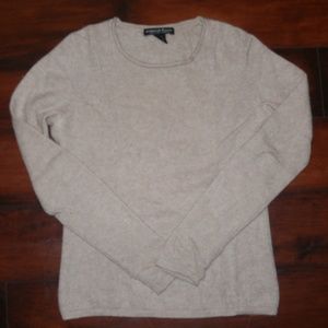 MARINA LUNA beige tan brown 100% cashmere sweater